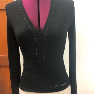💙 Angelo Marani black long sleeve blouse